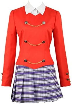 YejueWomen Cosplay Costume School Uniform Dress Classic Red Blazer Skirt Set Halloween Party Outfit
