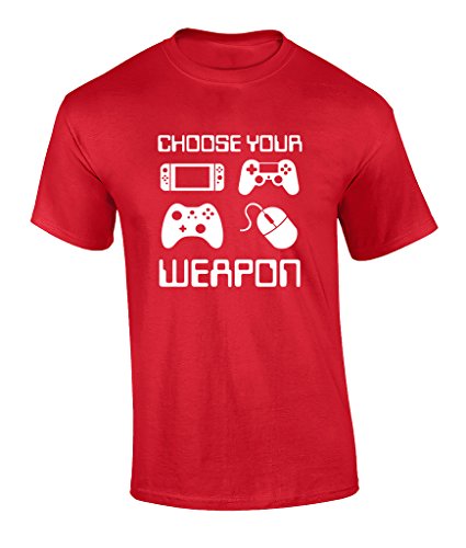 Choose Your Weapon Video Game Controller Graphic T-shirt-Red-4xl
