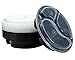 Green Direct GD3CR10 Microwave Safe Round Food Containers with Lids/Divided Plate/Bento Box/Lunch Tray with Clear Cover, 39 oz., 3 Compartment, Black Bottom (Pack of 10)