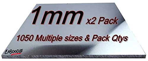 1mm Aluminium Sheets & Plates - Multiple size's and Pack Qty's (250mm x 250mm x 1mm - 2Pk)