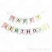 Happy Birthday Garland Bunting Banner for Party Wall Stylish Decorations, Pastel Color Bunting with Golden Letters
