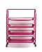 Klickpick Office 4 Tier Heavy Duty Metal Desktop Letter Tray File Organizer Sorter Desk Document Organizer Shelf Tray Magazine Holder Paper File Newspaper Organizer Tray - Pink