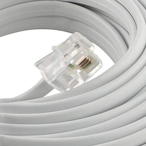 25 ft. Corded Phone Line, White (2-Pack)