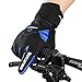 INBIKE Men's Winter Cold Weather Thermal Windproof Gel Bike Gloves Blue X-Large