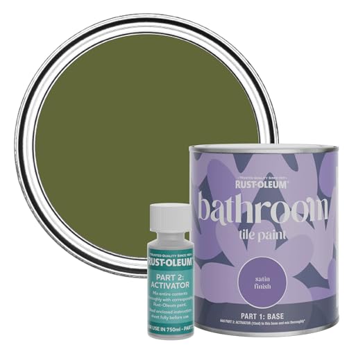 Rust-Oleum Pintura para azulejos de bano, resistente al agua, acabado satinado, 750 ml, color verde