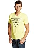 GUESS Factory Men's Bordeaux Logo V-Neck Tee