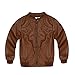 Encontrar Boys Faux Leather Jacket Trendy Stand Collar Coat Brown 7-8