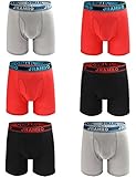 JRAMBO Mens Underwear Soft Cotton Boxer Briefs with Elastic Waistband (6-Pack)