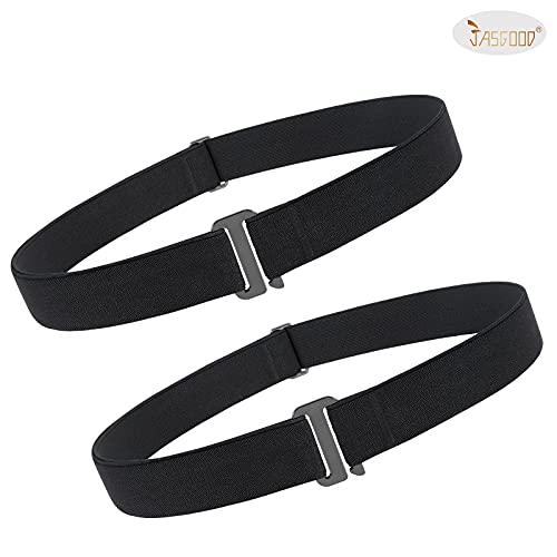 Men Invisible Belts No Show Elastic Stretchy Belts for Jeans Pants 2 Pack, Suit for US Size 0-16, A-Black+Black