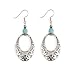 Peony.T Women' Girls' Bohemia Tribal Vintage Dangle Earrings With Turquoise Bead Inlay Nickel Free