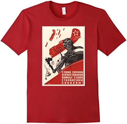 Mens Glory to WW2 Heroes Vintage Retro Russian USSR Tee Shirt 2XL Cranberry