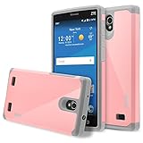 ZTE ZMAX 2 Case, RANZ Grey with Pink Hard Impact Dual Layer Shockproof Bumper Case for ZTE ZMAX 2 (Z958/ Z995L AT&T)