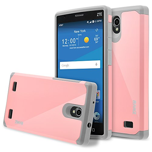 ZTE ZMAX 2 Case, RANZ Grey with Pink Hard Impact Dual Layer Shockproof Bumper Case for ZTE ZMAX 2 (Z958/ Z995L AT&T) ZTE ZMAX 2 Case, RANZ Grey with Pink Hard Impact Dual Layer Shockproof Bumper Case for ZTE ZMAX 2 (Z958/ Z995L AT&T)
