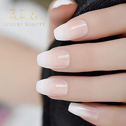 EDA LUXURY BEAUTY NATURAL NUDE PINK WHITE OMBRE FRENCH GLAMOROUS DESIGN Full Cover Press On Gel Glitter Nail Tips Shiny Acrylic False Nails Extra Long Ballerina Square Coffin Super Fashion Fake Nails 3 EDA LUXURY BEAUTY NATURAL NUDE PINK WHITE OMBRE FRENCH GLAMOROUS DESIGN Full Cover Press On Gel Glitter Nail Tips Shiny Acrylic False Nails Extra Long Ballerina Square Coffin Super Fashion Fake Nails