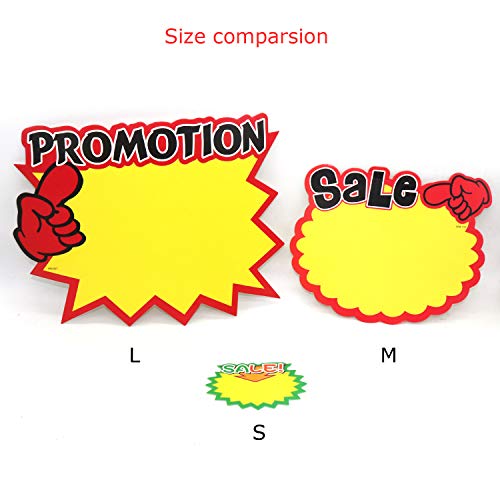 Omitfu Big 9.8 Inch x 7.5 Inch Price Tag Starburst Retail Sales Sign Tags Blank 40 Pcs Cards