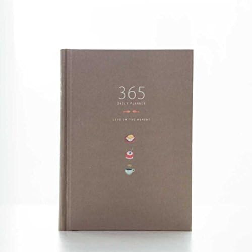 Calendar Diary, Academic Diary, Weekly Notebook Diary, Desk Diary, Casebound Hardback Notebook, 365 Day Schedule Diary,Diary with Pockets, Daily Plan Notebook,Coffee,KOKEO