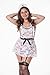 LINGERLOVE Sexy Women Plus Size Lingerie French Maid Costume Lace Cosplay Uniform Apron Fancy Dress (XXXXL, White)