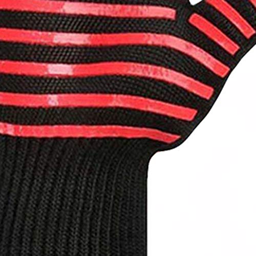 BingYELH BBQ Grill Gloves Heat Resistant Oven Mitts Silicone Glove Fireproof Barbecue Potholders Heat-Insulated Mitt Extra Long