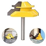 BRILLIFE 45 Degree Medium Lock Miter Router Bits,1/4