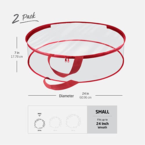 ZOBER Christmas Wreath Storage Container 24 Inch Plastic Wreath