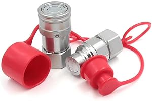 Mefape 3/4" NPT Skid Steer Hydraulic Couplings, Bobcat Hydraulic Fittings, Kubota Flat Face Hydraulic Couplers, Quick Connect Disconnect Couplings Interchange with 1/2" Body Flush Face Valves