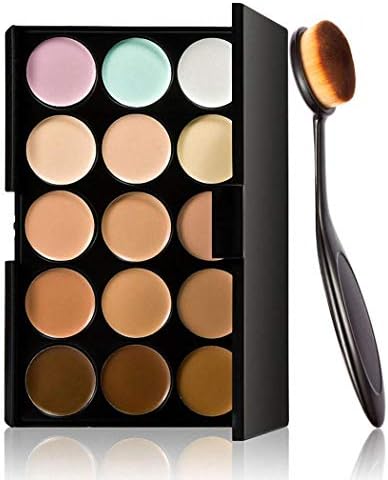 edited 15 Color Contour Cream Concealer Palette with Brush Foundation Makeup Concealers & Neutralizers