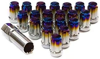 RPC CPR Close Ended Spline Steel Wheel Lug Nuts 20Pcs With Key M12X1.5 Titanium Burnt Blue