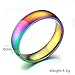 Rainbow Rings Classic 6MM Titanium Stainless Steel True Love Gay Lesbian Wedding Engagement Promise Band Rings Size 6-14