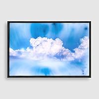 Framed Canvas Wall Art Watercolor Cloud Canvas Prints Home Artwork Decoration for Living Room,Bedroom - 16x24 inches