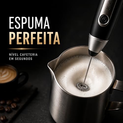 Mini Mixer Portátil USB Recarregável – Espumador de Leite e Café, Batedor de Ovos, Whey e Outras Bebidas, 3 Velocidades