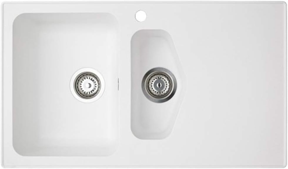Astracast Dart 1.5 Bowl ROK Granite Opal White Kitchen Sink & Waste