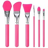 Face Mask Brush, ESARORA Silicone Cosmetic Brush Set of 6 Face Mask Brush set and Eye makeup Brushes