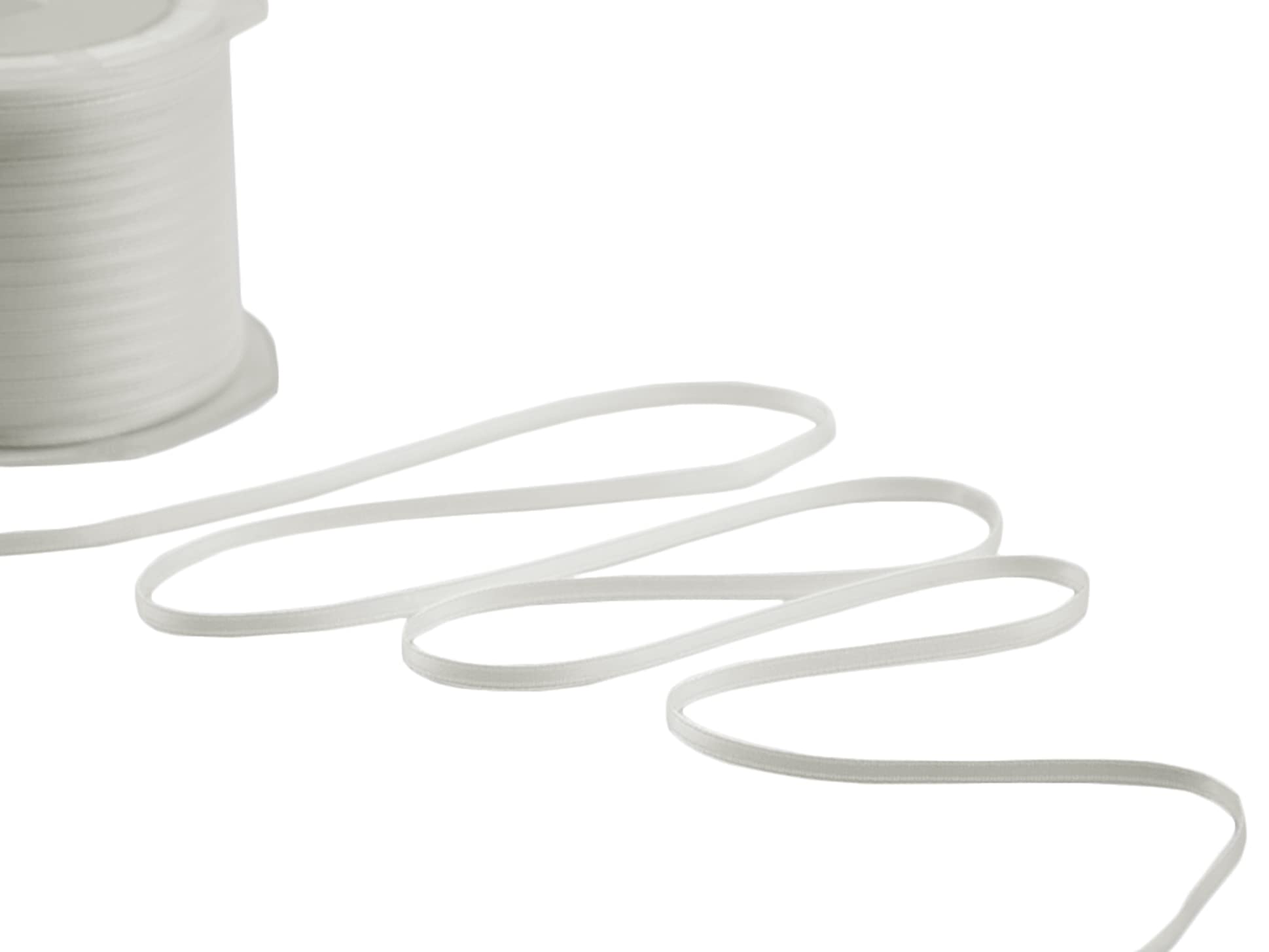 Furlanis - Double Satin Ribbon, Decoration, Gift, Christmas Packing, Wedding, Party, Made in Italy - Natural White, 3 mm x 100 m