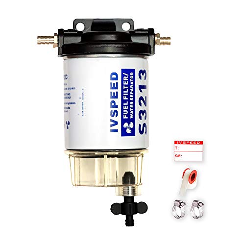 Replacement S3213 Fuel Water Separator Filter Kit Assembly Boat Fuel Filter Marine Engine Fuel Water Separator for Mercury Yamaha Outboard 10 Micron