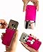 Gecko Travel Tech Pink/Black Hand Phone Wallet Case - Adhesive Card Holder for Smartphone & Android - Stick on Spandex Pocket Carry Credit Cards and Cash - Pink Black