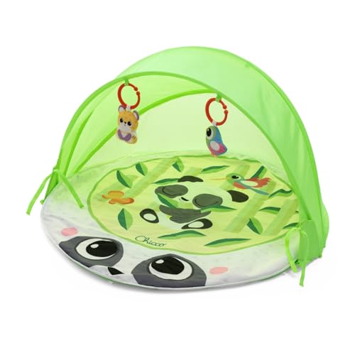 Chicco Magic Forest Play Mat, Baby Activity Blanket with Soft Panda Mat, Foldable and Removable Hood with Breathable Mesh for Indoor and Outdoor Baby Toy 0+ Months