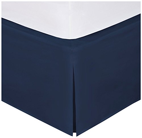 Fancy Collection Easy Care Tailored Microfiber Bed Skirt Solid New (Twin, Navy Blue)