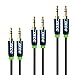 iXCC [3 Assorted Packs] Male to Male 3.5mm Auxiliary Cable [3ft,6ft,10ft] with Gold Plated Connectors for Apple, Android Smartphones, and MP3 Players