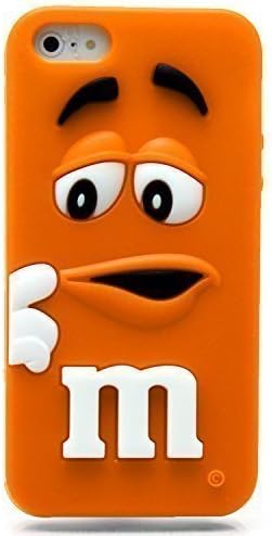 M&M Silicone Phone Case Cover M and M chocolate sweet for iPhone 5 5C 6 6+ 7 8 (iPhone 6+, Orange)
