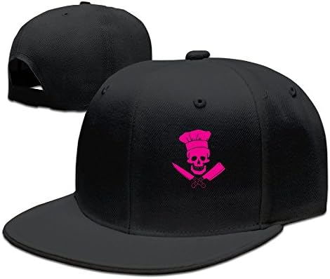 Michgton Skull Chef Unisex Snapback Adjustable Flat Bill Baseball Cap