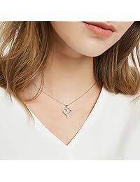 Collar con colgante de corazón de plata de ley 925 de Vouchon.