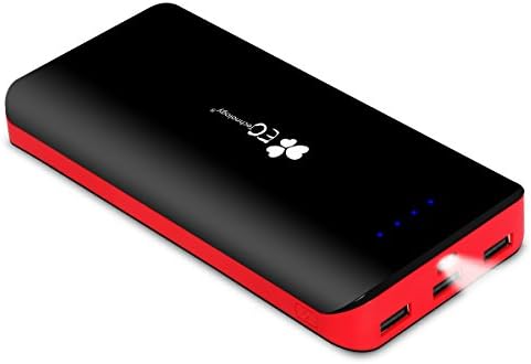 EC Technology 22400mAh Portable 3 Output Port Power Bank Ultra Compact External Battery Pack Charger with LED flashlight for iPhone, iPad, Galaxy, Nexus, HTC,and more(1st Genaration)
