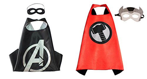 Athena Dress Up Avengers & Thor 2 Capes, and 2 Masks Gift Box Included