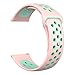 Hagibis Fitbit Versa Bands Sport Silicone Replacement Breathable Strap Bands for New Fitbit Versa Smart Fitness Watch（Pink&Teal）