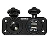 Marine-Grade-Dual-USB-Socket-and-Cigarette-Lighter-Power-Socket-DC-12V