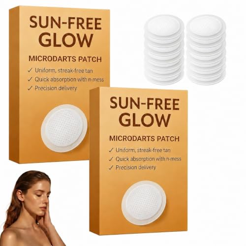20 Pieces Sun Free Glow Patch Self-Tanning Microdarts, Sun-Free Glow Patches, Natural Sunless Bronzing, Suitable for All Skin Types (2 Boxes)