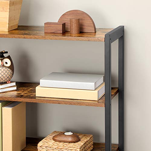 VASAGLE LOWELL Bookshelf, Storage with 3 Shelves and 2 Louvered