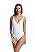 zeraca Women's High Cut Thin Strap One Piece Swimsuit