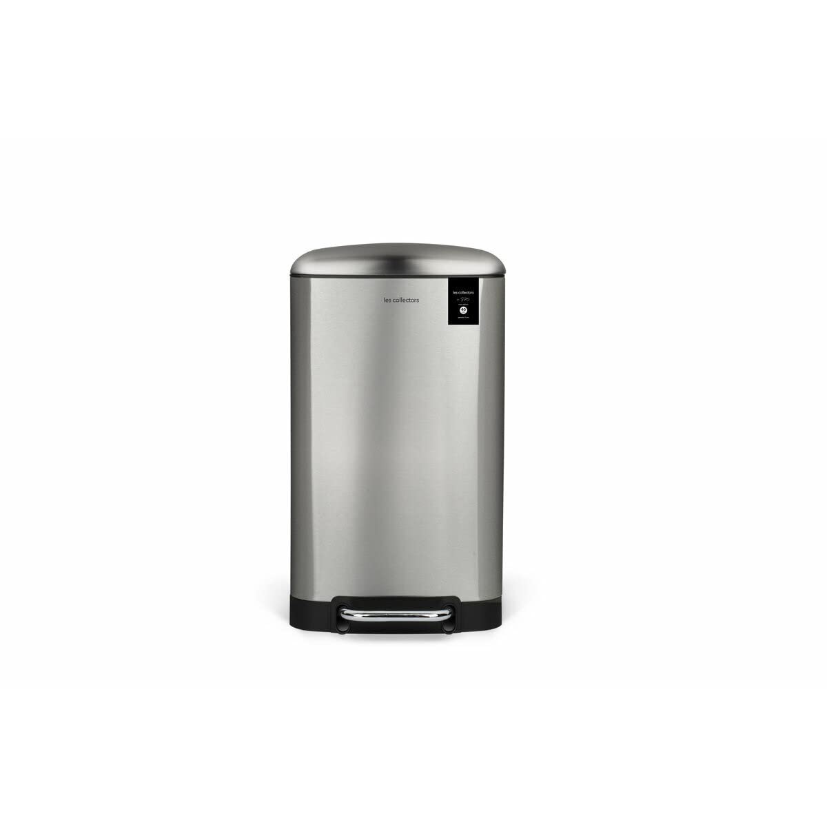 Les Collectors Pedal kitchen bin Stainless steel n°875, Capacity 40 L, Removable inner bin, Elegant design, Matt finish, Silent lid closure, Silver