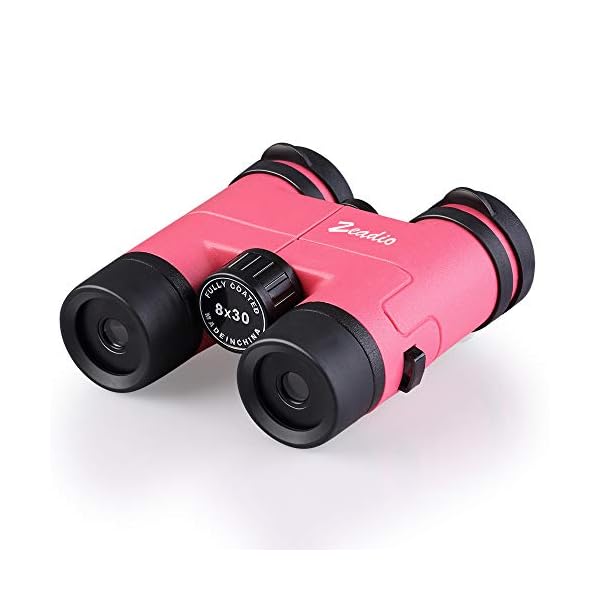 Zeadio Fernglas für Kinder, ideal zum Ansehen von Fußball-Safari-Sightseeing, Camping und Reisen - Rosa